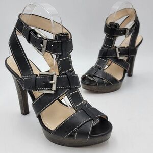 COACH Stefanie Buckle Gladiator HEEL PUMP Black Light Use Size 7 B
